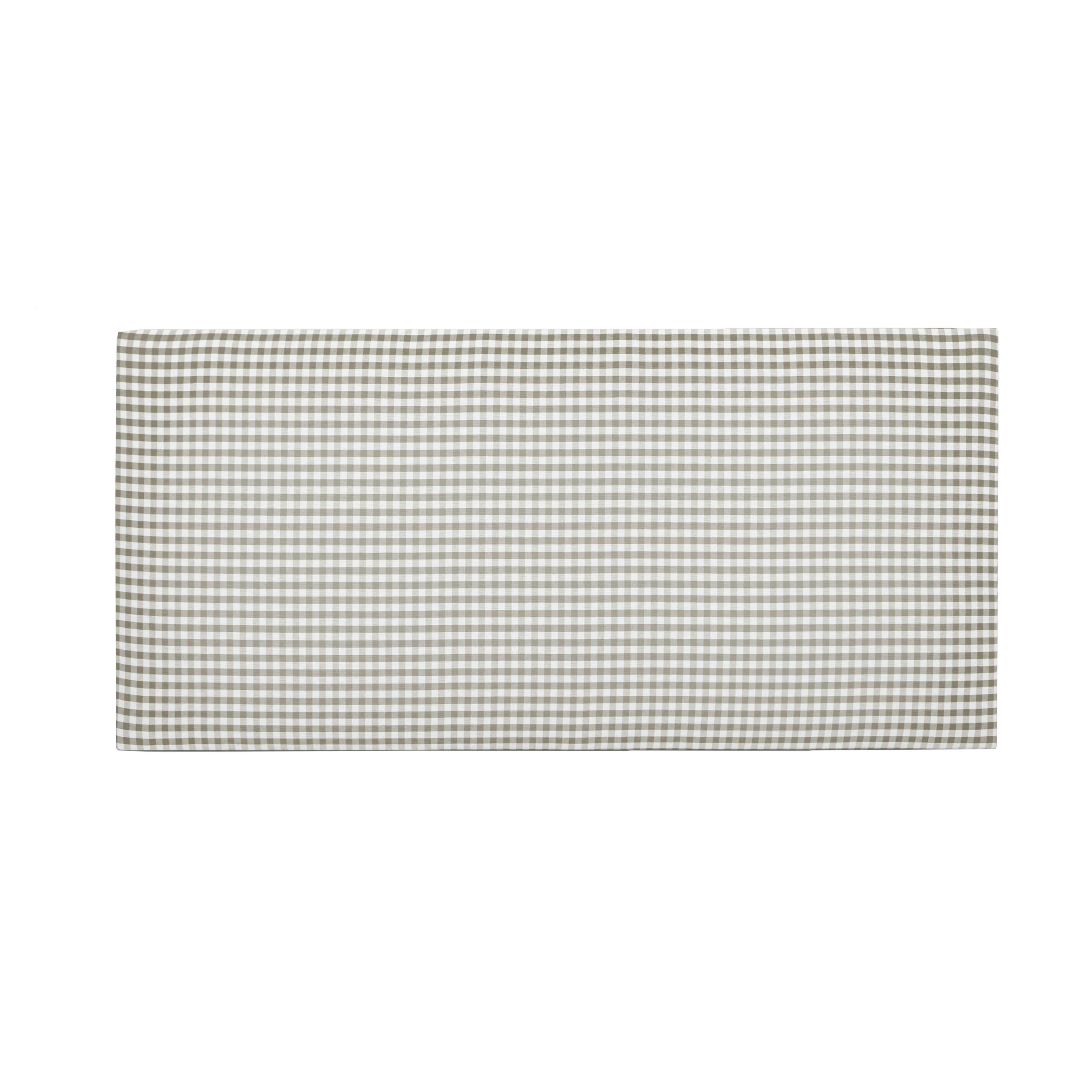 MARINA - Tête de lit enfants tapissée en vichy gris 110x52cm