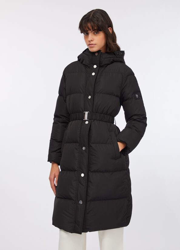 Piumino lungo con ricami gioiello