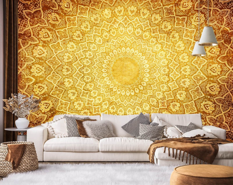 Feeby Fototapeta, Orientalna złota mandala 150x105