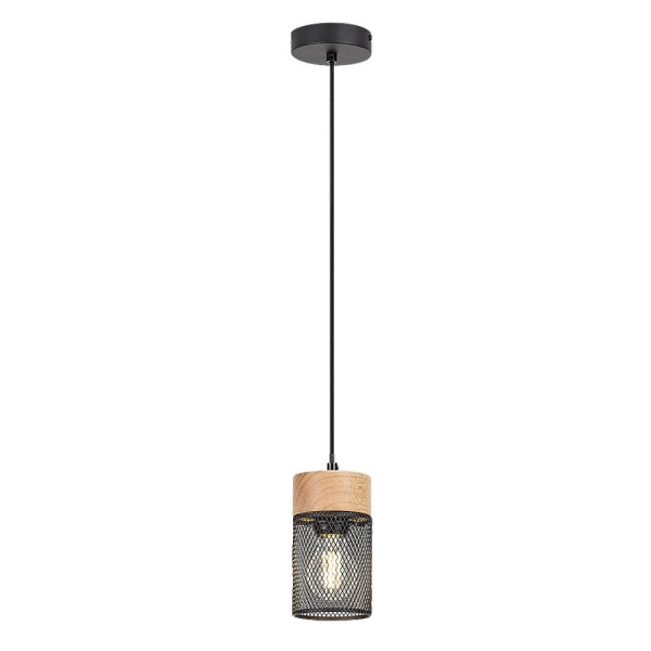 Lampa wisząca buk czarna Callum 1xE27x40W wym: 120x9,5x9,5 cm Rabalux