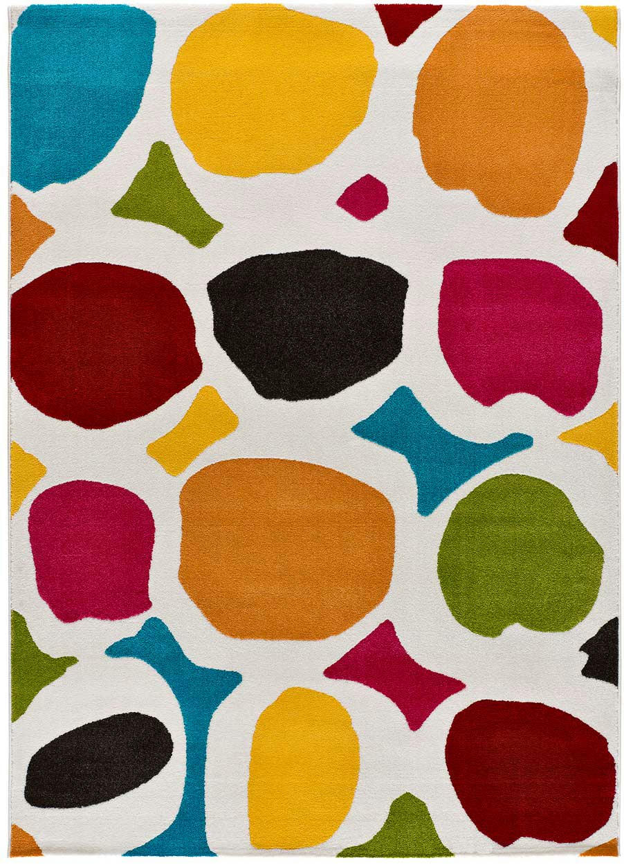 PASTRY - Tapis aux formes géométriques multicolores, 080X150 cm