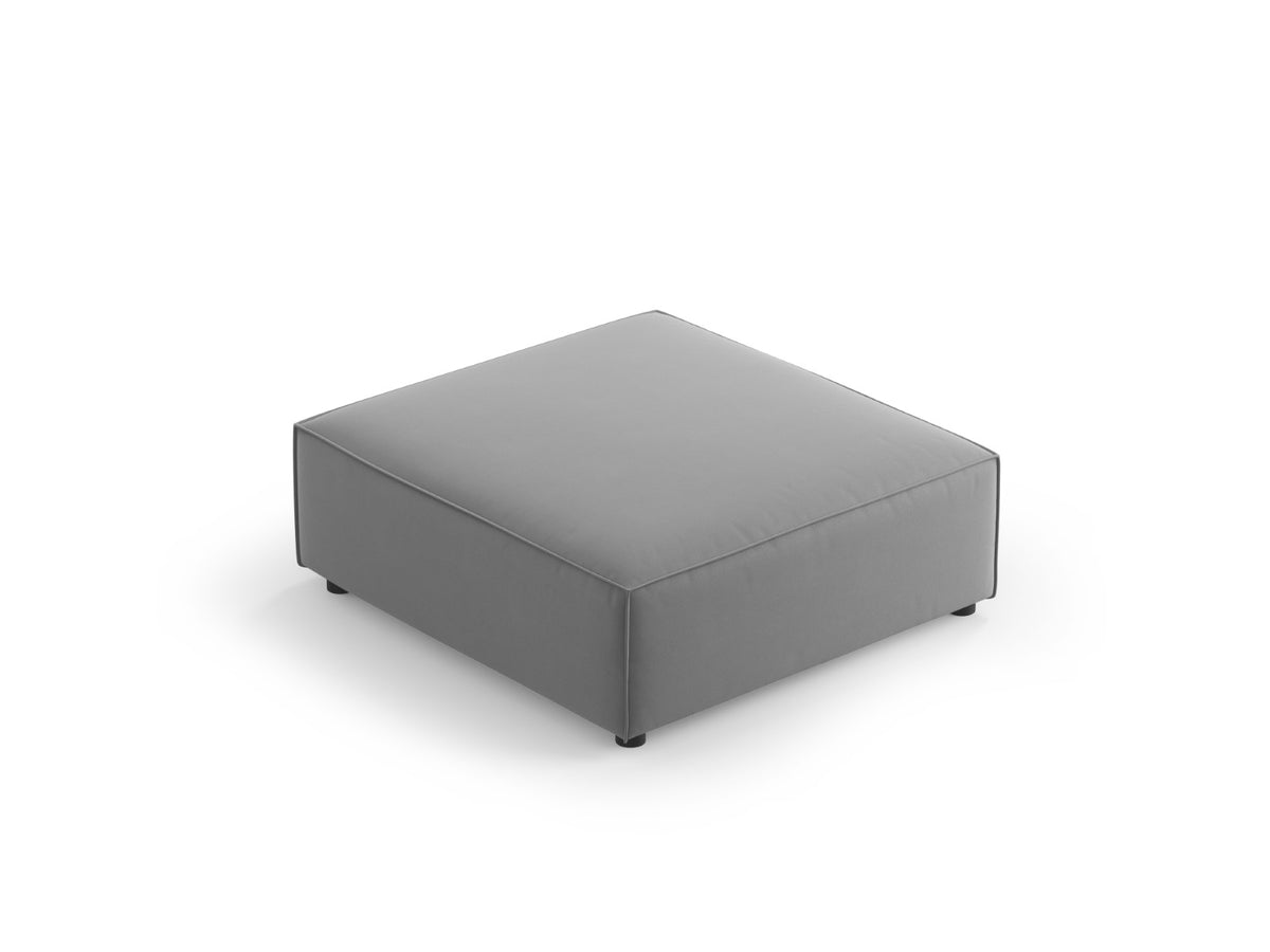 Cosmopolitan Design Poef Arendal flueel, lichtgrijs - 80x102x40cm