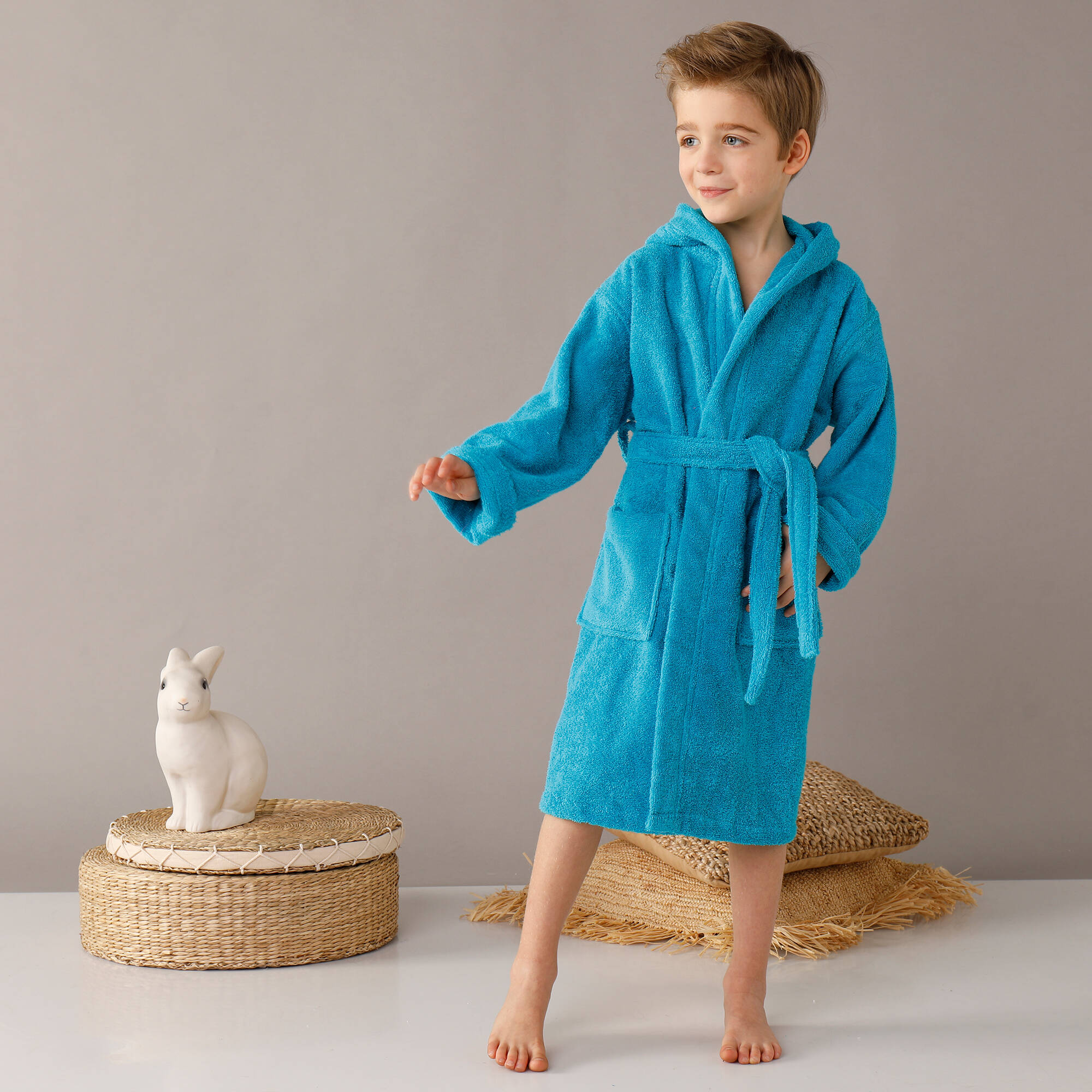 Peignoir enfant éponge bouclette à capuche