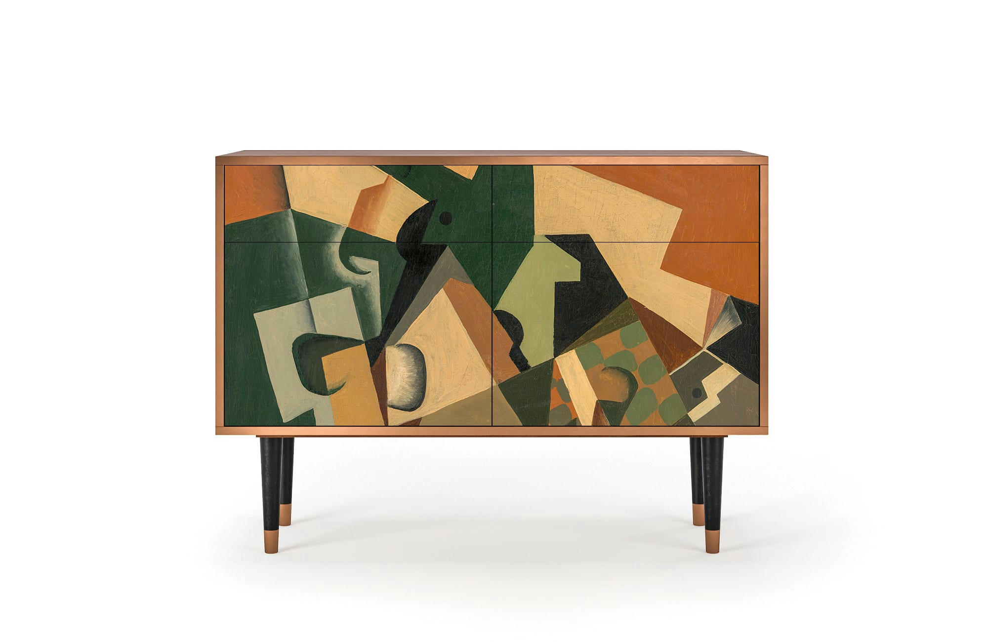 GLASS AND CHECKERBOARD BY JUAN GRIS - Buffet  multicolore 2 tiroirs et 2 portes L 115 cm