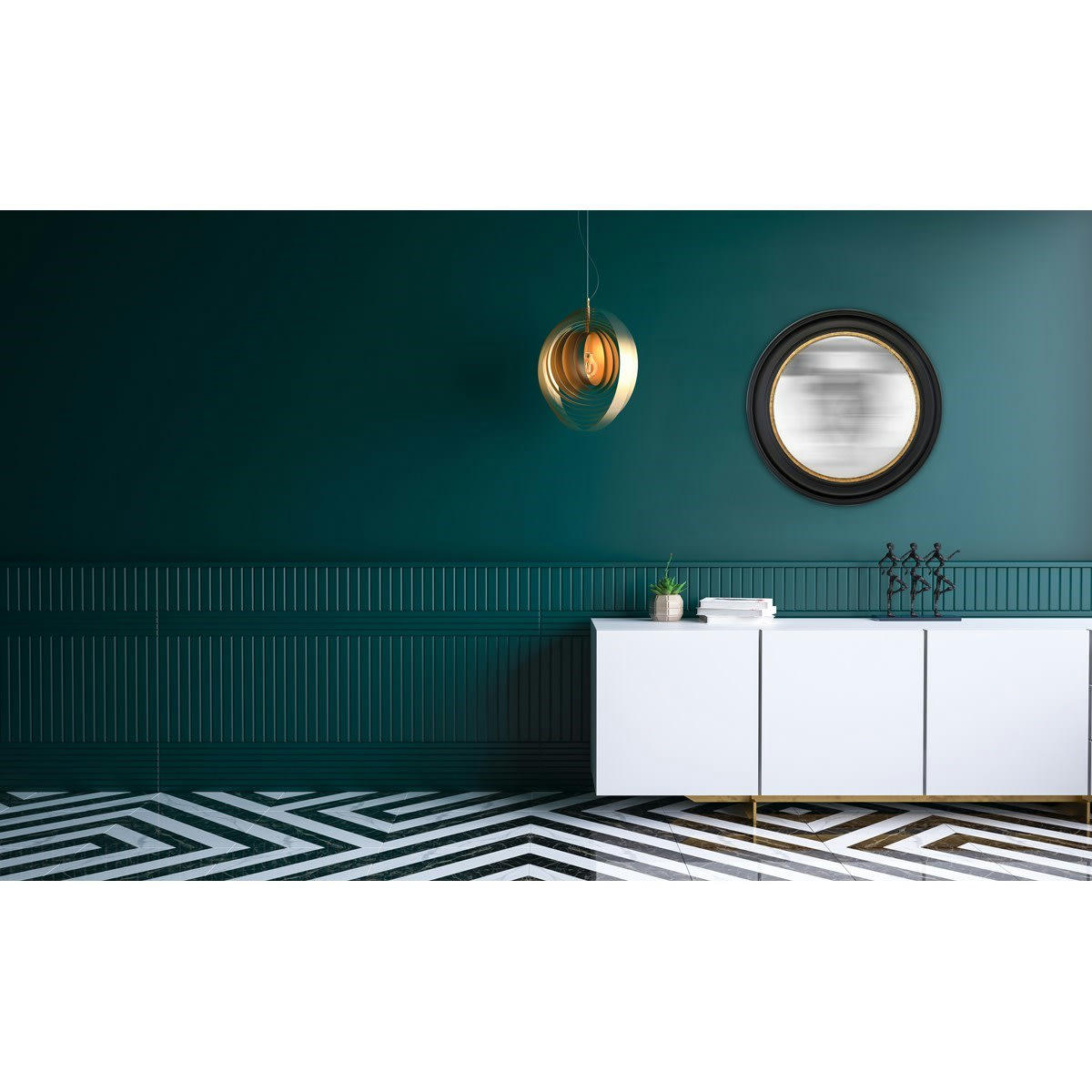 - Miroir rond noir convexe 80cm