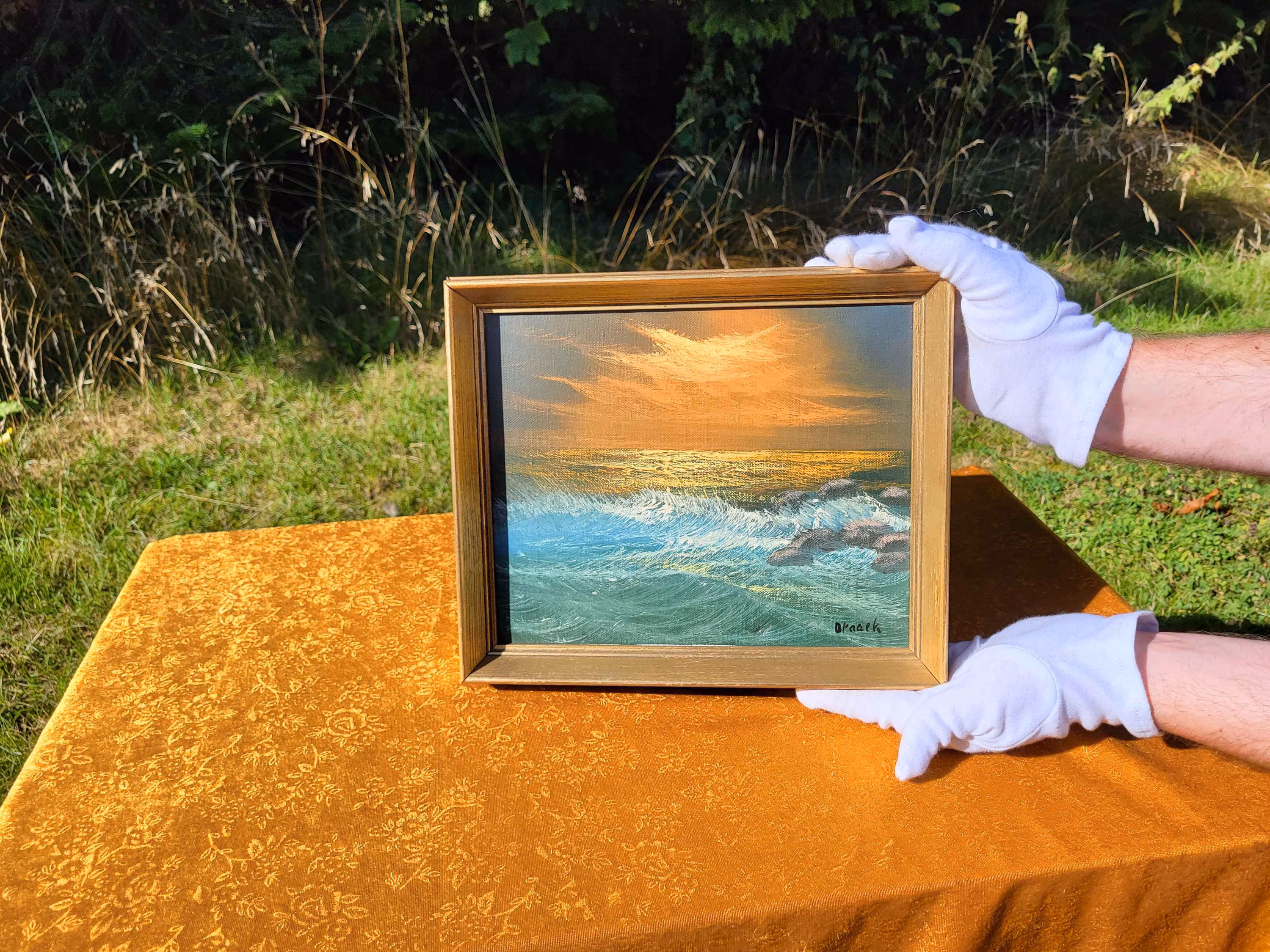 Vintage Mid-Century Seascape Oil Painting - 1950's