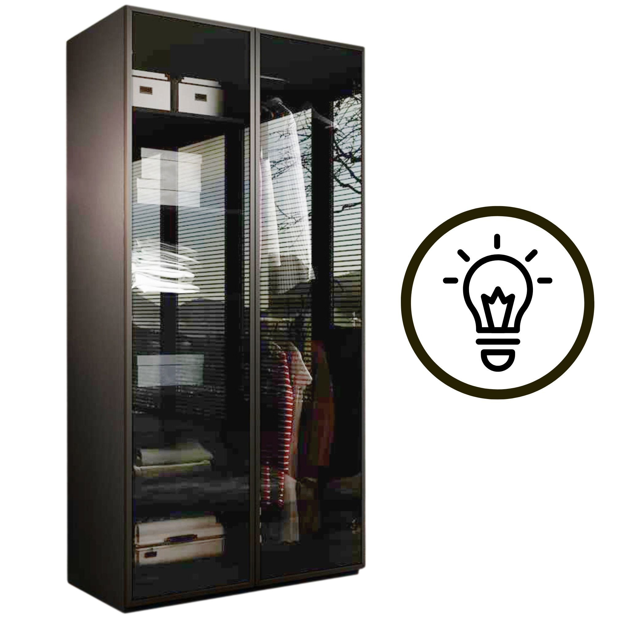 Szafa SANDBOX ANTISOLuchylna 100cm elegancka Czarna z LED