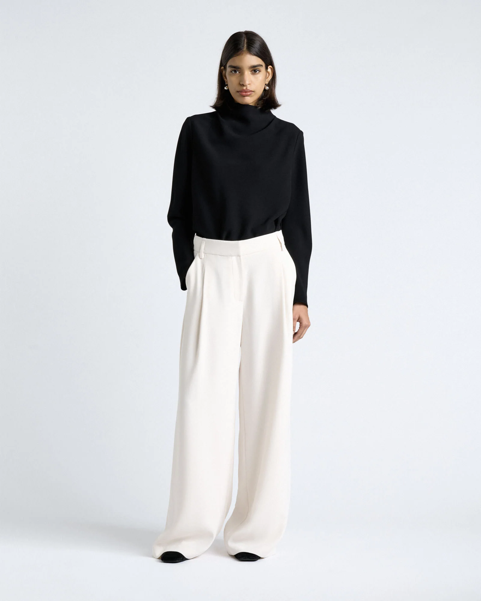 Crepe Long Sleeve Top