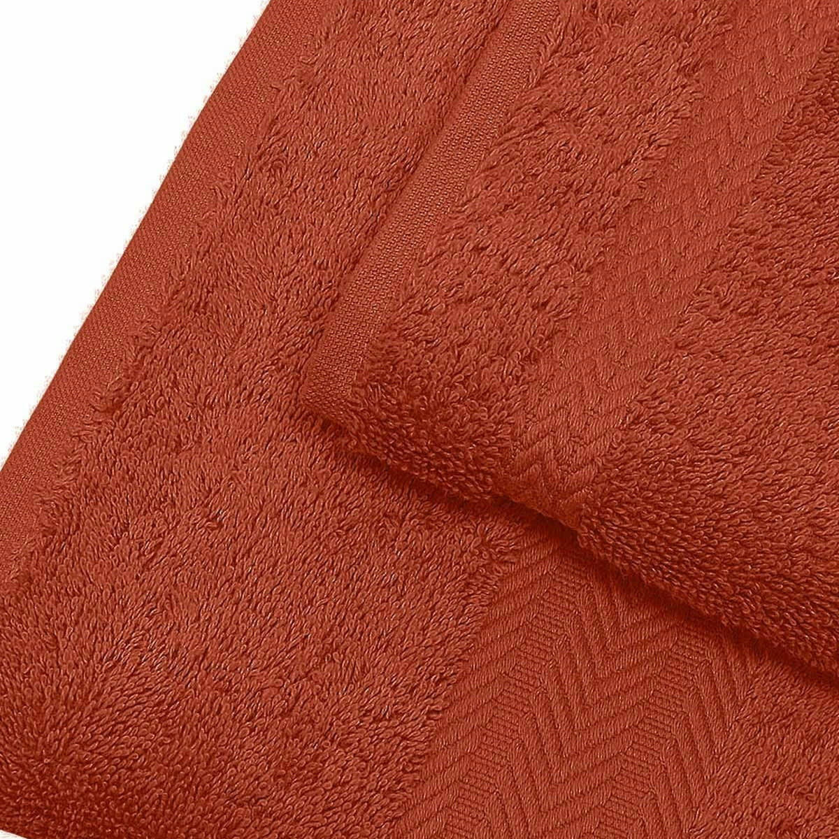 LUXURY - Serviette de toilette 550 gr/m²  terracota 50x100 cm