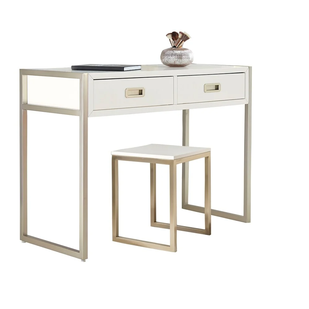 Hillsdale Tinely Park Desk & Stool, Soft White