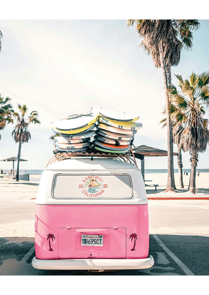 - Tableau sur toile pink van 40x50