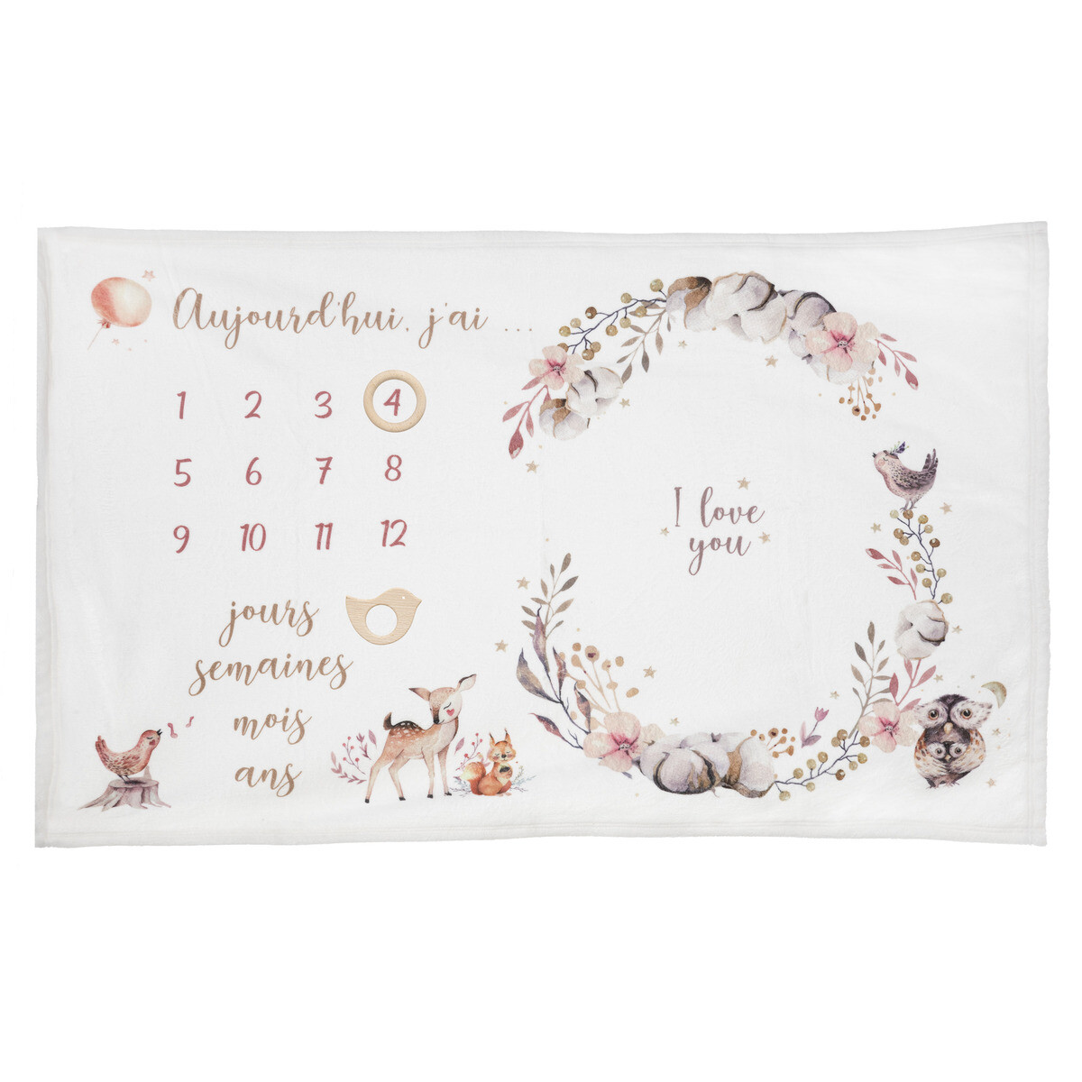 Baby milestone blanket "Nature" 120x80 cm