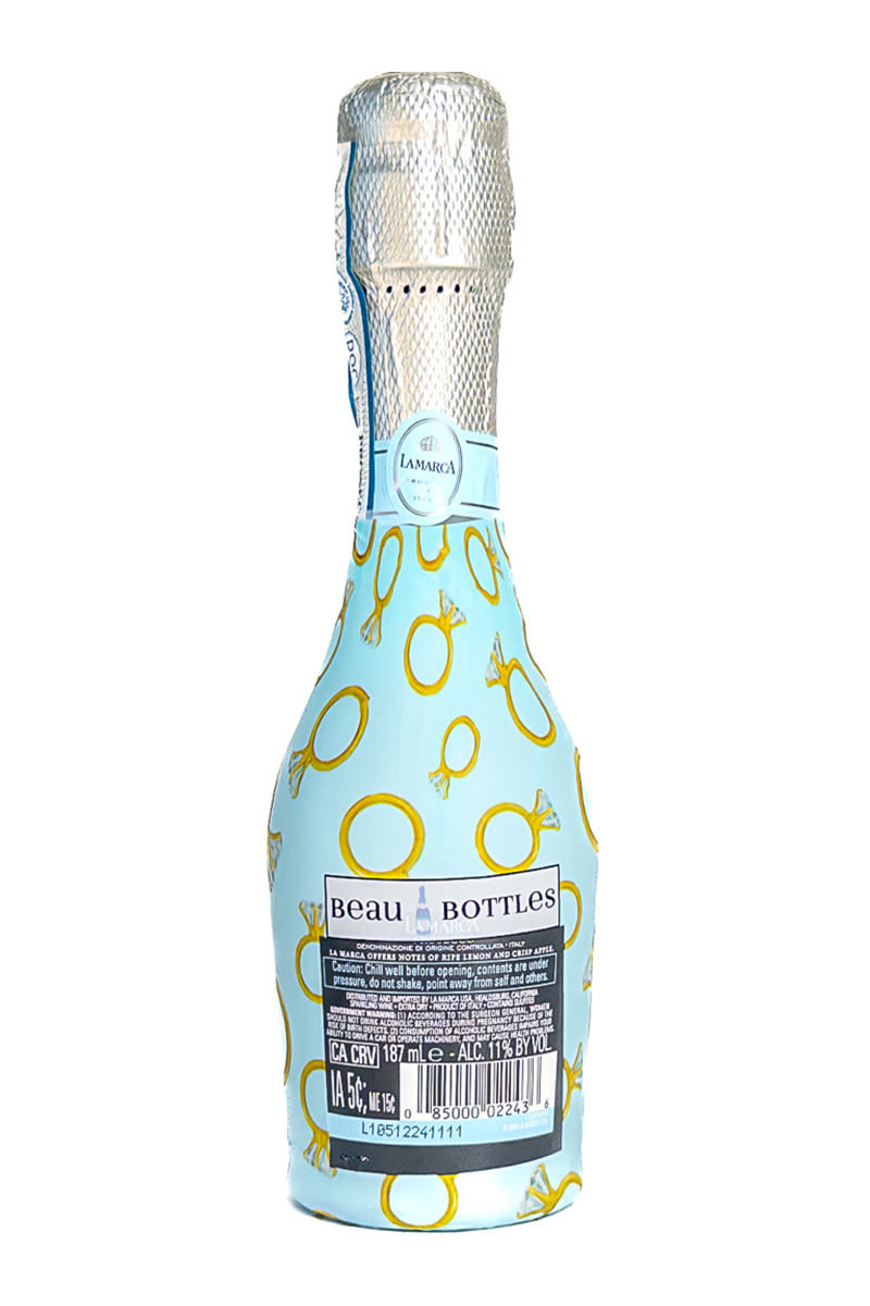 Beau Bottles Blue Engagement Ring Mini La Marca Edition Bottle Wrap