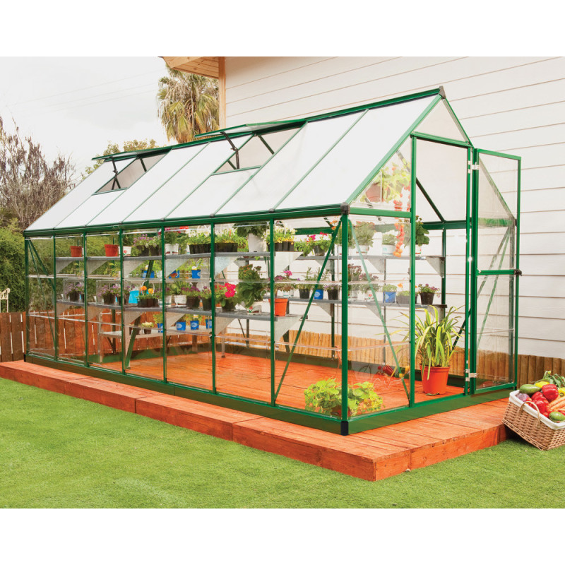 Serre en polycarbonate Hybrid verte 7,6 m² CANOPIA