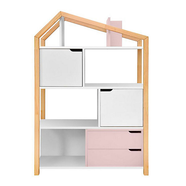 Bibliothèque maison Bellamy Phoebe Rose et blanc