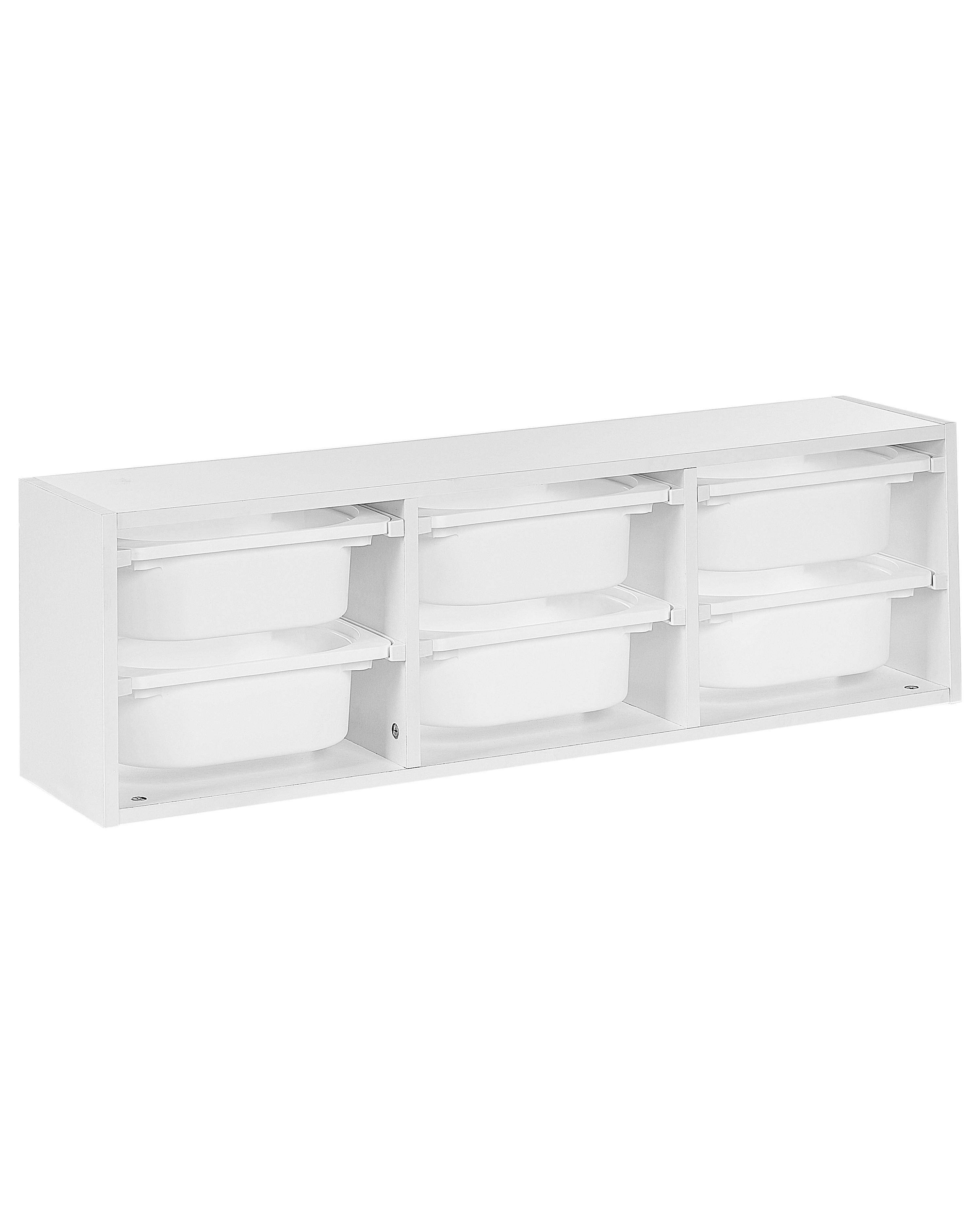 Shelf with 4 Storage Boxes TOBIN White