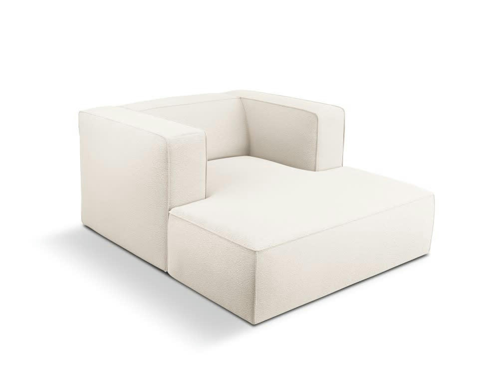 MUSE - Méridienne 1 place en tissu structuré beige