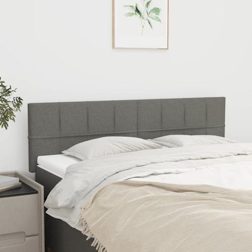 NNEVL Headboards 2 pcs Dark Grey 72x5x78/88 cm Fabric