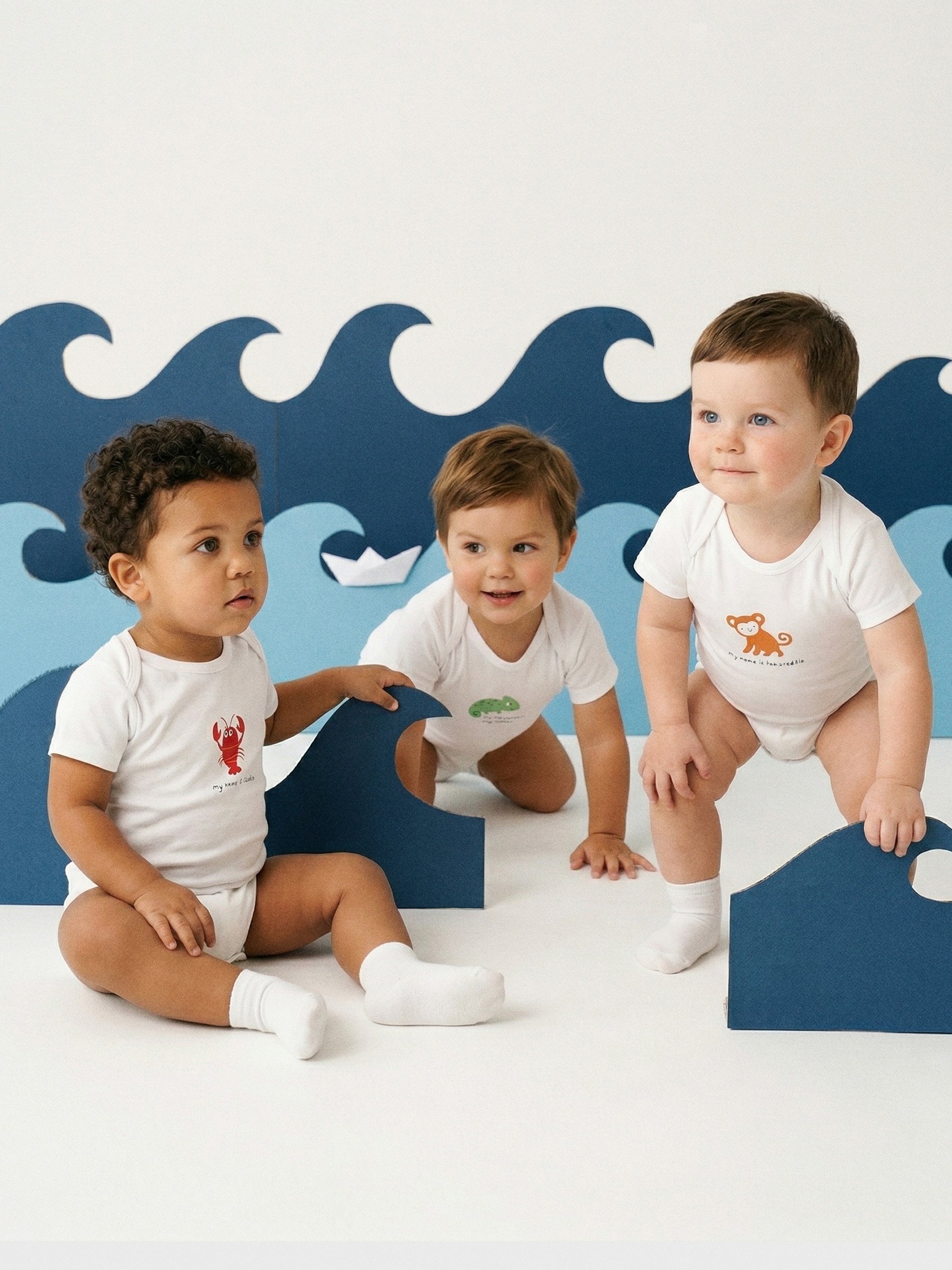 Bawełniane body z nadrukiem zwierząt 4 pack