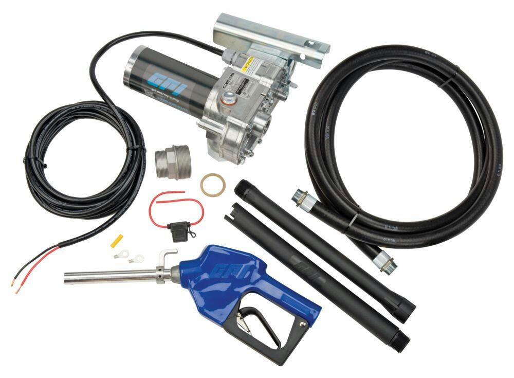 GPI M-150S Fuel Transfer Pump Kit with 12-ft Hose & Automatic Unleaded Nozzle