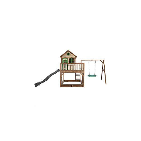 AXI Classic Liam Maisonnette avec balancoire nidMarron vert Toboggan Gris