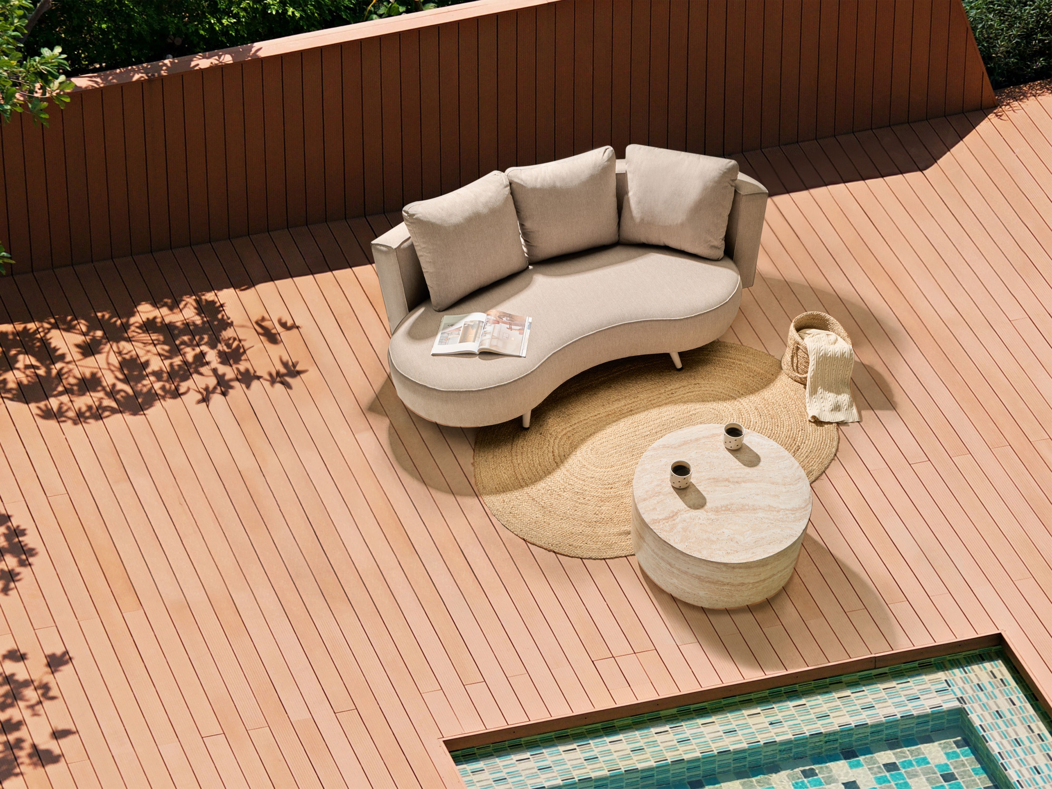Garden Sofa 3 Seater PARORI Left Hand Beige