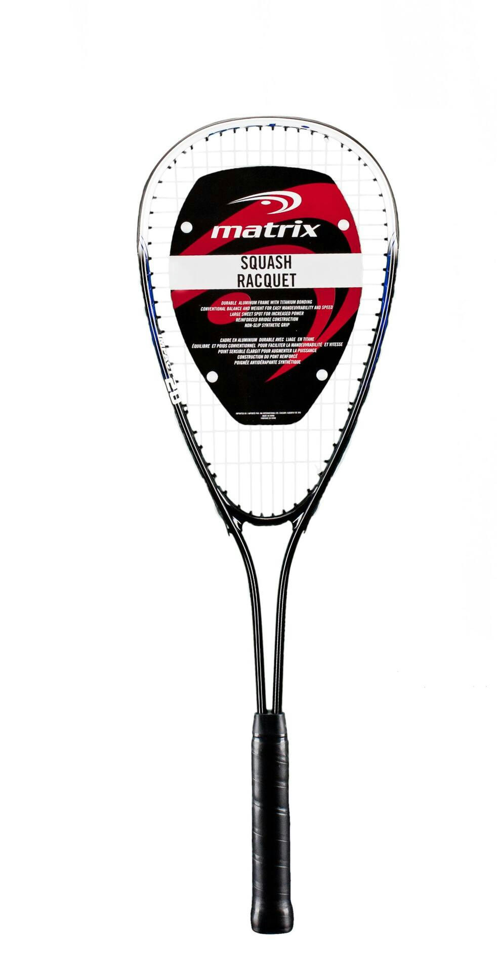 Matrix Impact 20 Aluminum Squash Racquet/Racket w/ Soft Grip, Black/Grey, 26-in