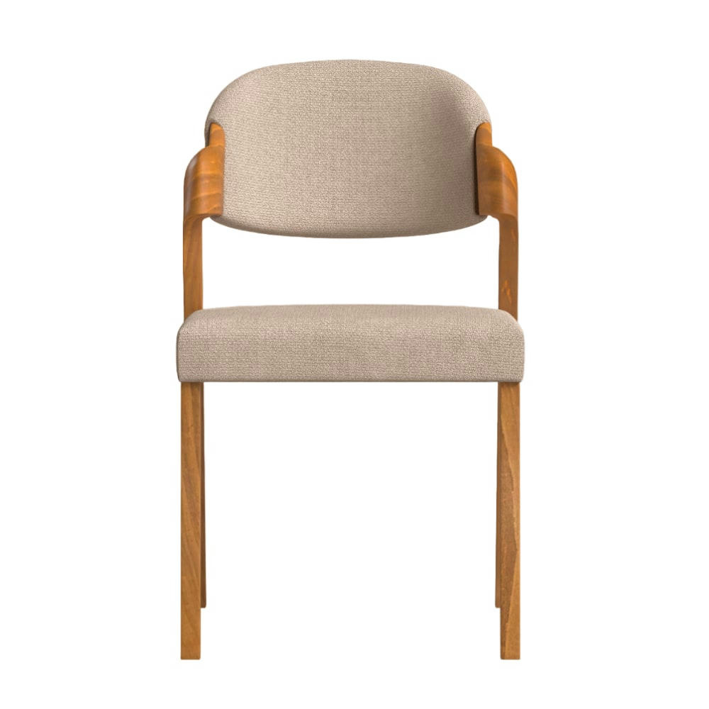 CELA - Chaise en tissu recyclé fabriqué à la main en couleur brun clair