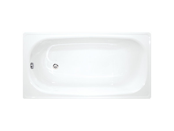 Jika (Groupe Roca) Riga Baignoire gain de place 150 L, 140 x 70 cm en acier émaillé, sans pieds, blanc (H2340400000001)