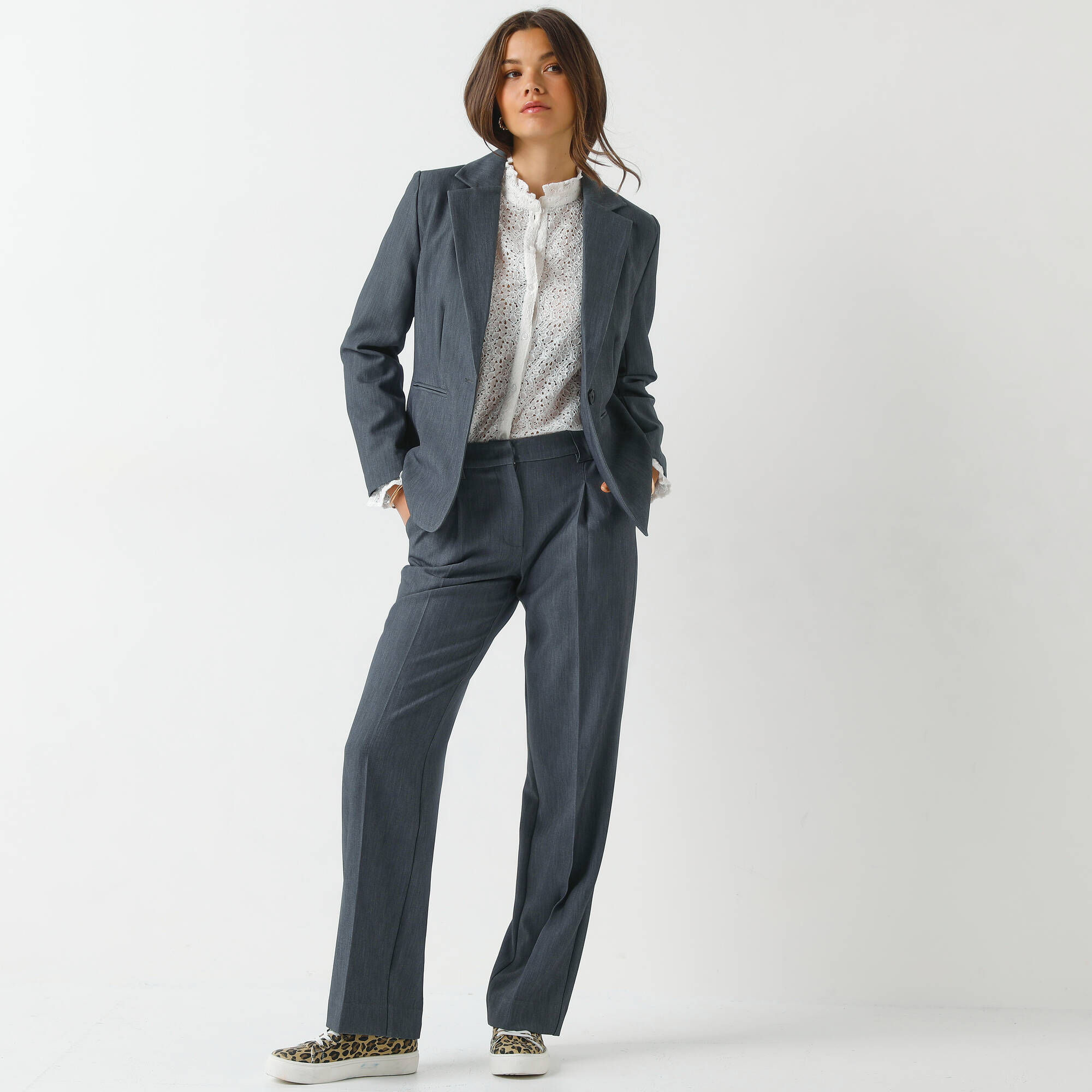 Veste blazer fluide, manches longues