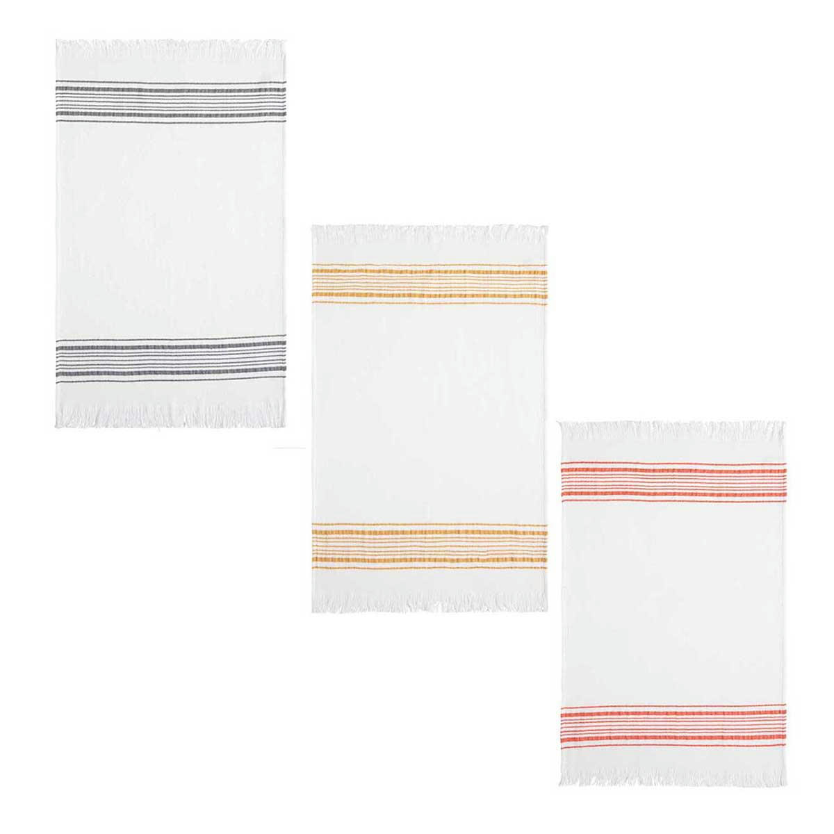 BISE - Lot de 3 torchons en gaze de coton multicolore 50x75