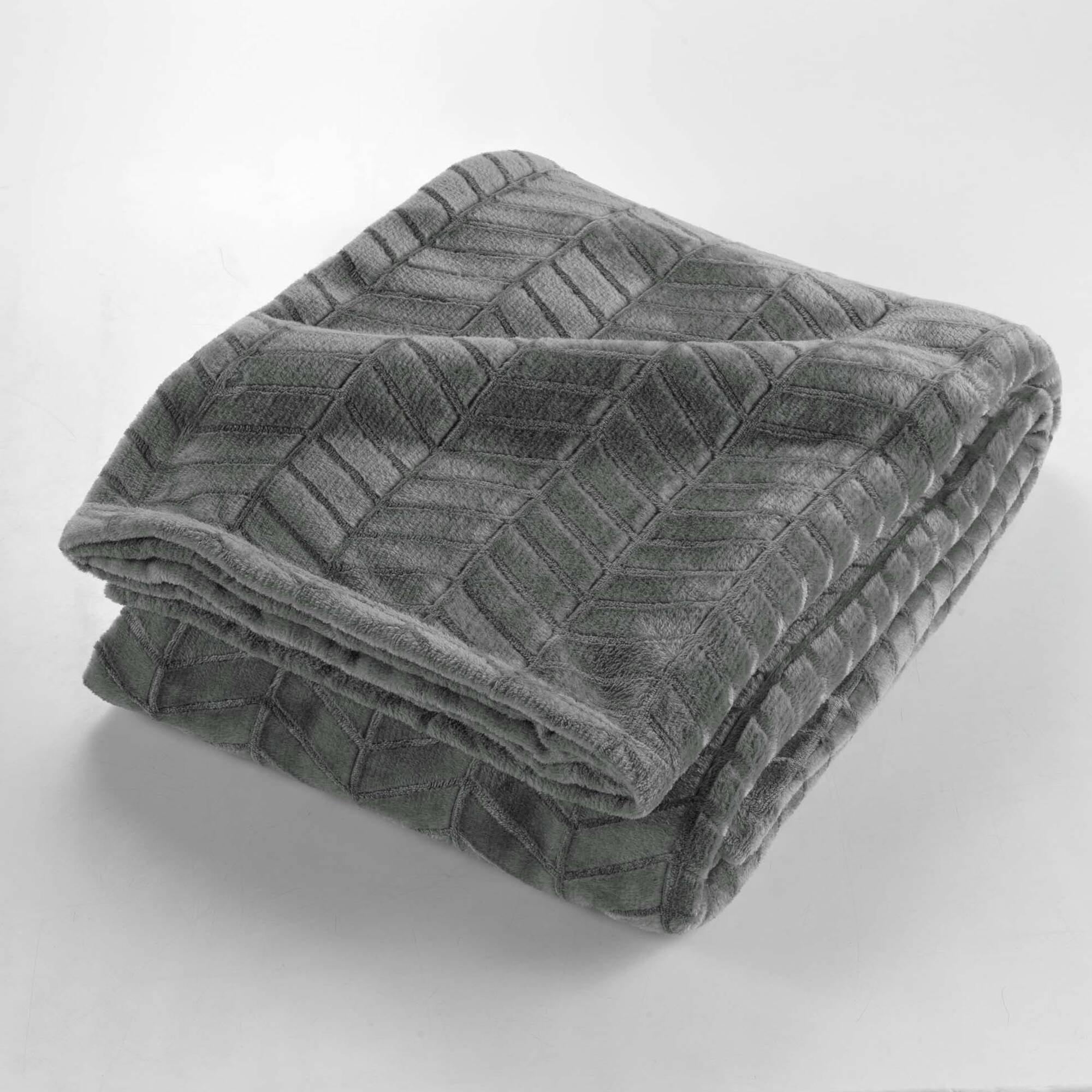 Plaid polaire reliéfé toucher peluche