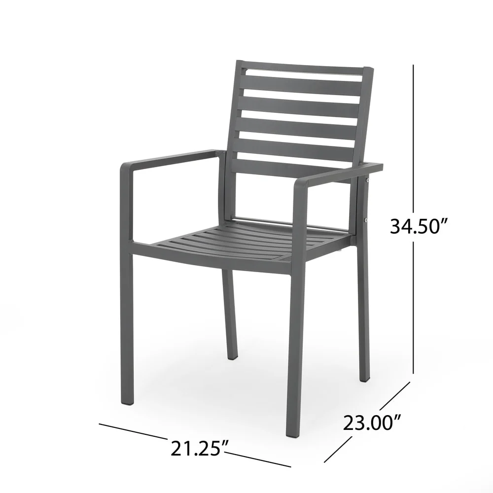 Cape Coral Aluminum Modern Outdoor Dining Chair (Set of 2) by Christopher Knight Home