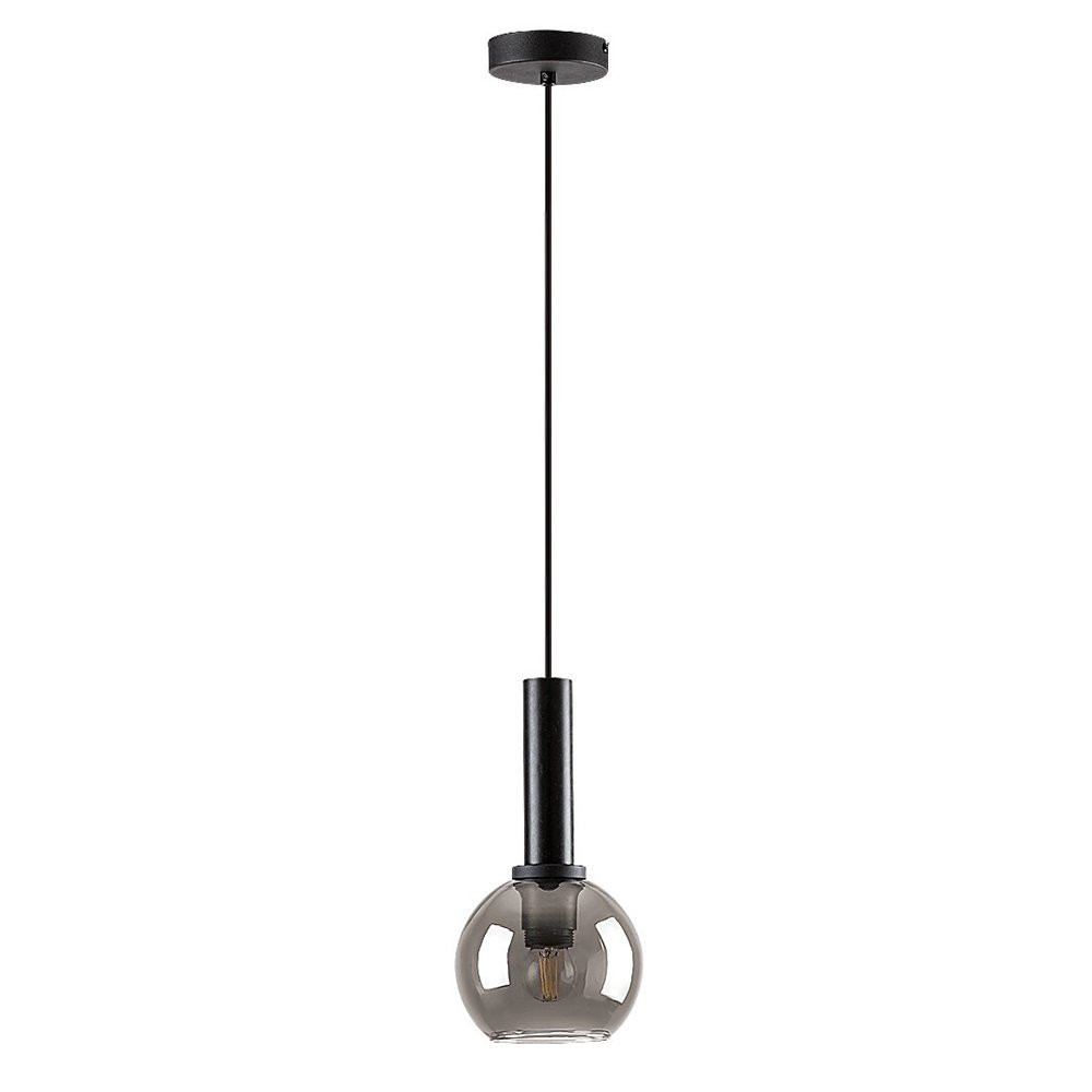 Lampa wisząca czarna-szkło dymne Centio 1xE27x40W wym: 120x15x15 cm Rabalux