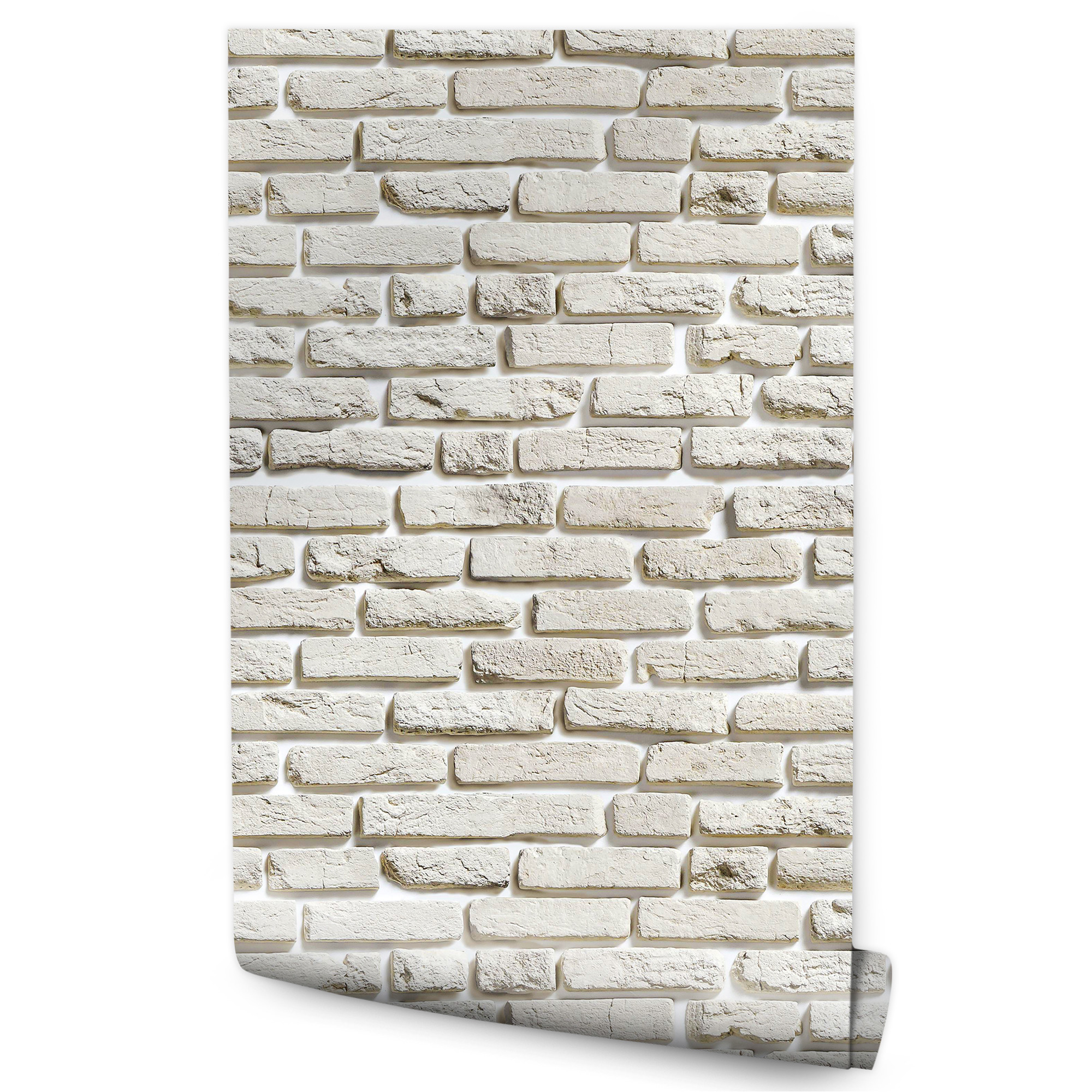 Tapeta Jasny Ceglany Mur Efekt 3D