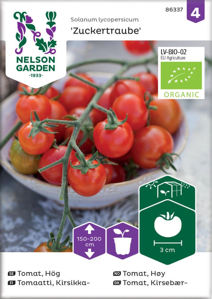 GRØNNSAKSFRØ NELSON GARDEN CHERRYTOMAT ZUCKERTRAUBE