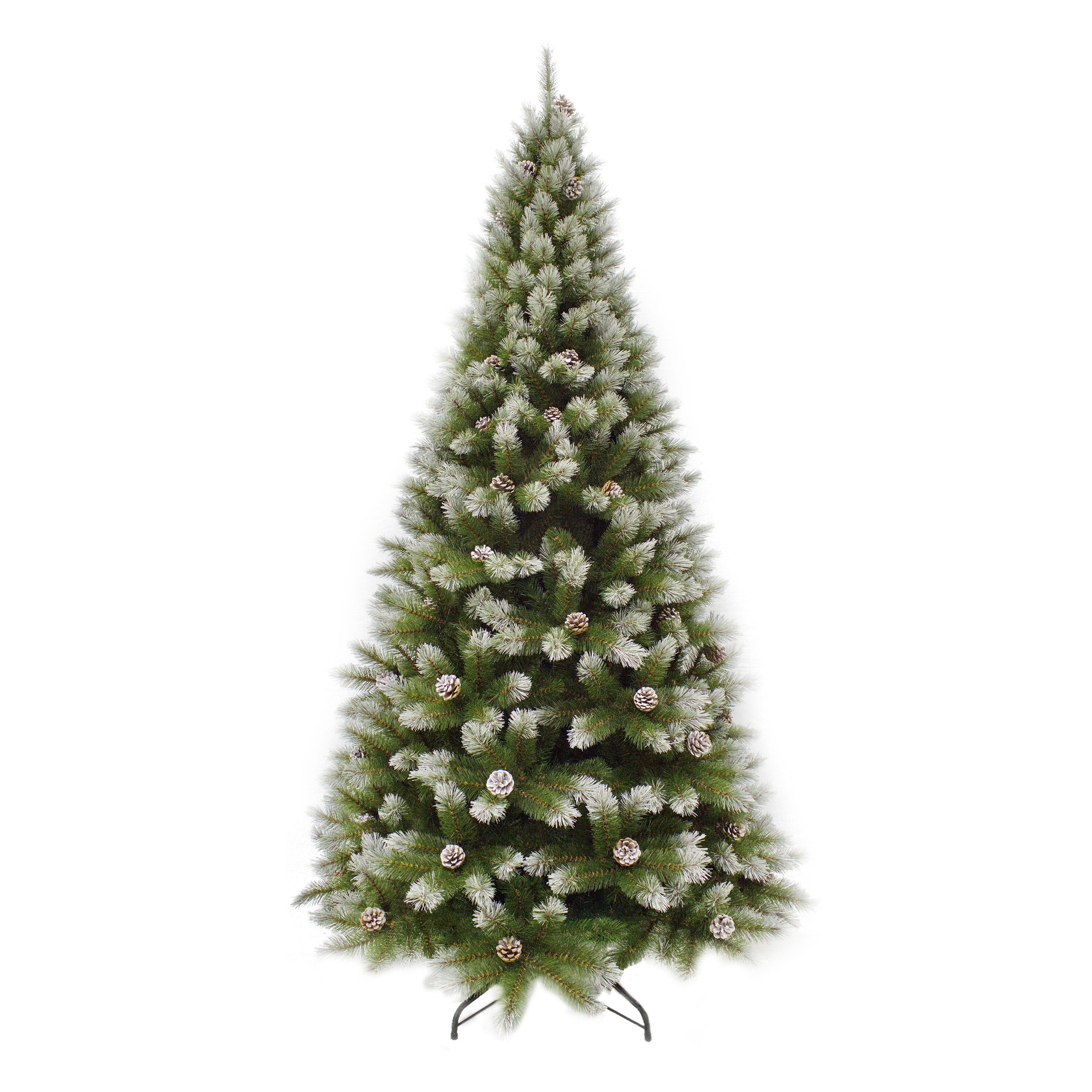 Triumph Tree Pittsburgh Kunstkerstboom met Dennenappels - Kunst Kerstboom H155 x Ø84 cm - Groen Frosted