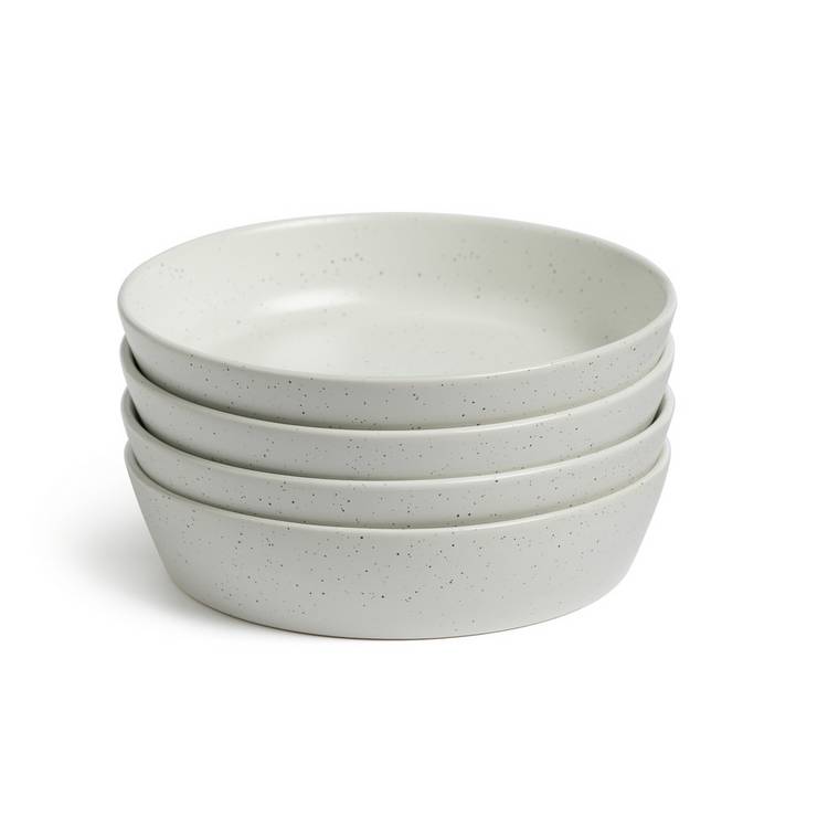 Habitat Addison 4 Piece Stoneware Pasta Bowl - White