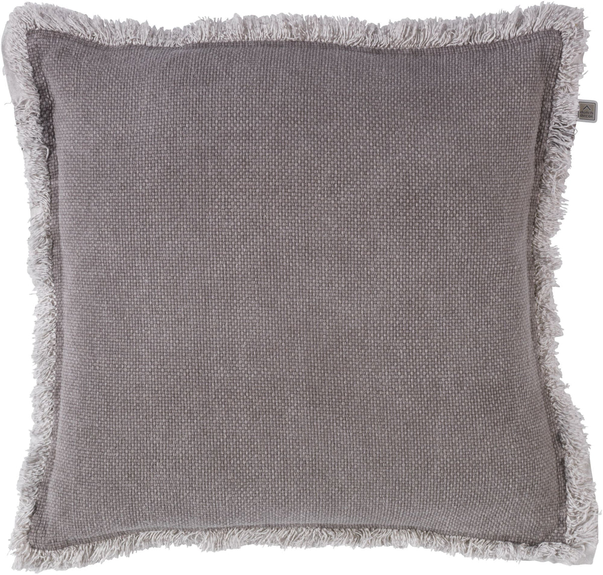 BURTO - Kussenhoes 60x60 cm - gewassen katoen - Driftwood - taupe