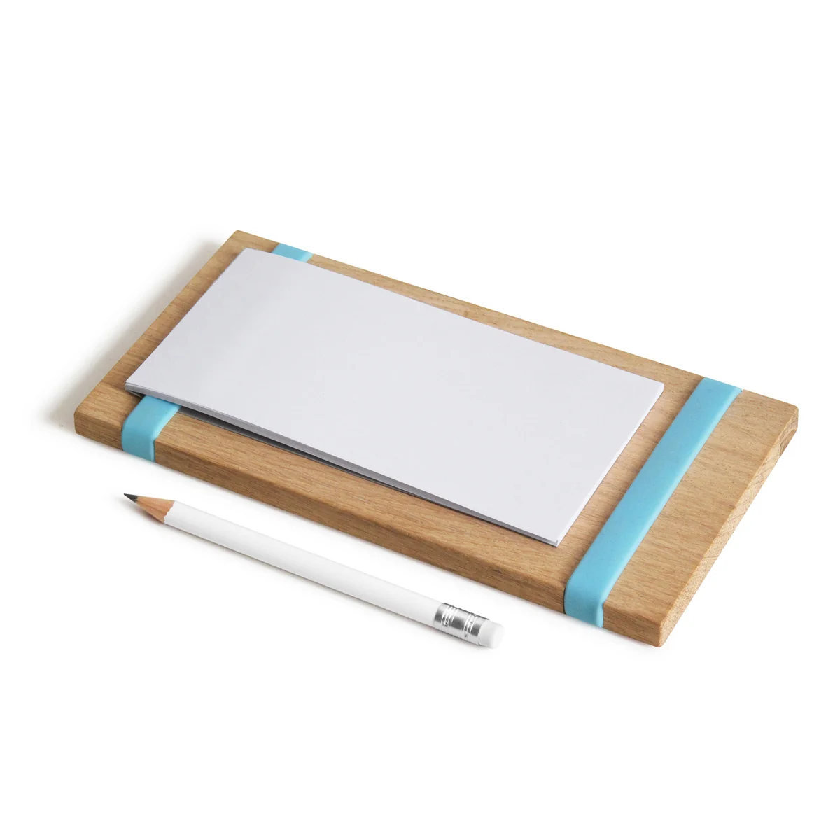 side by side - Notizblockhalter Milch, Butter, Eier, hellblau