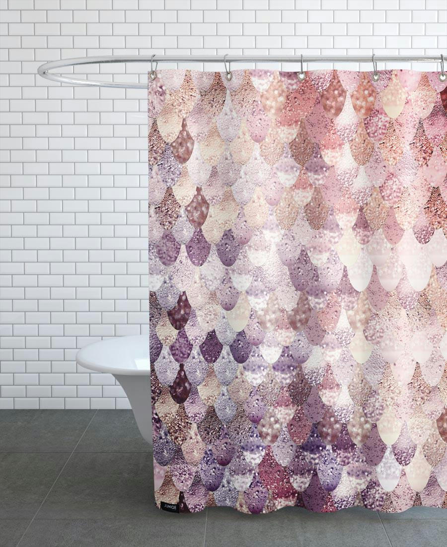 MERMAID ROSEGOLD - Rideau de douche en polyester en gris & violet 150x200