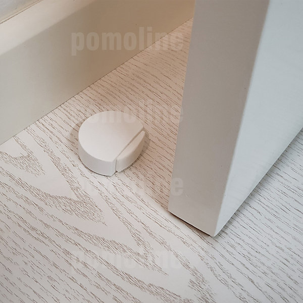 8 Un. Butée de porte adhésive en bois laqué blanc 45x42MM