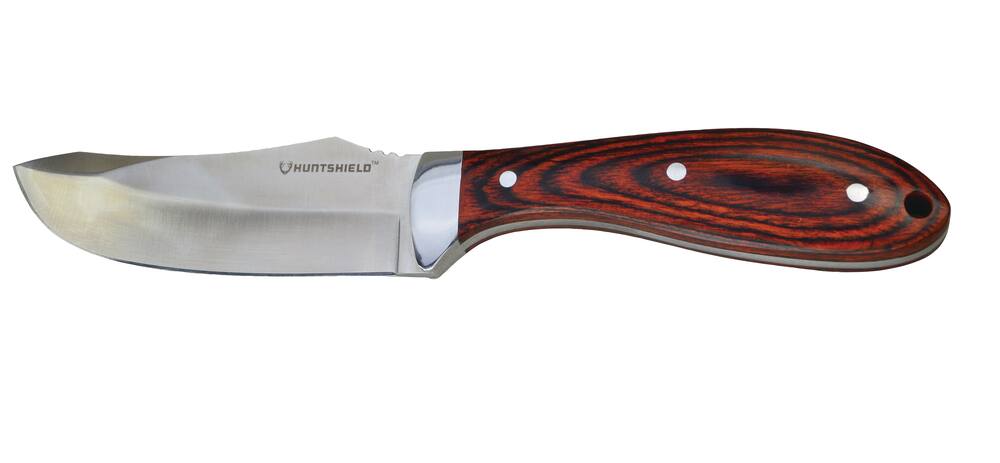 Huntshield Small Game Skinner Knife w/ Brown Leather Sheath