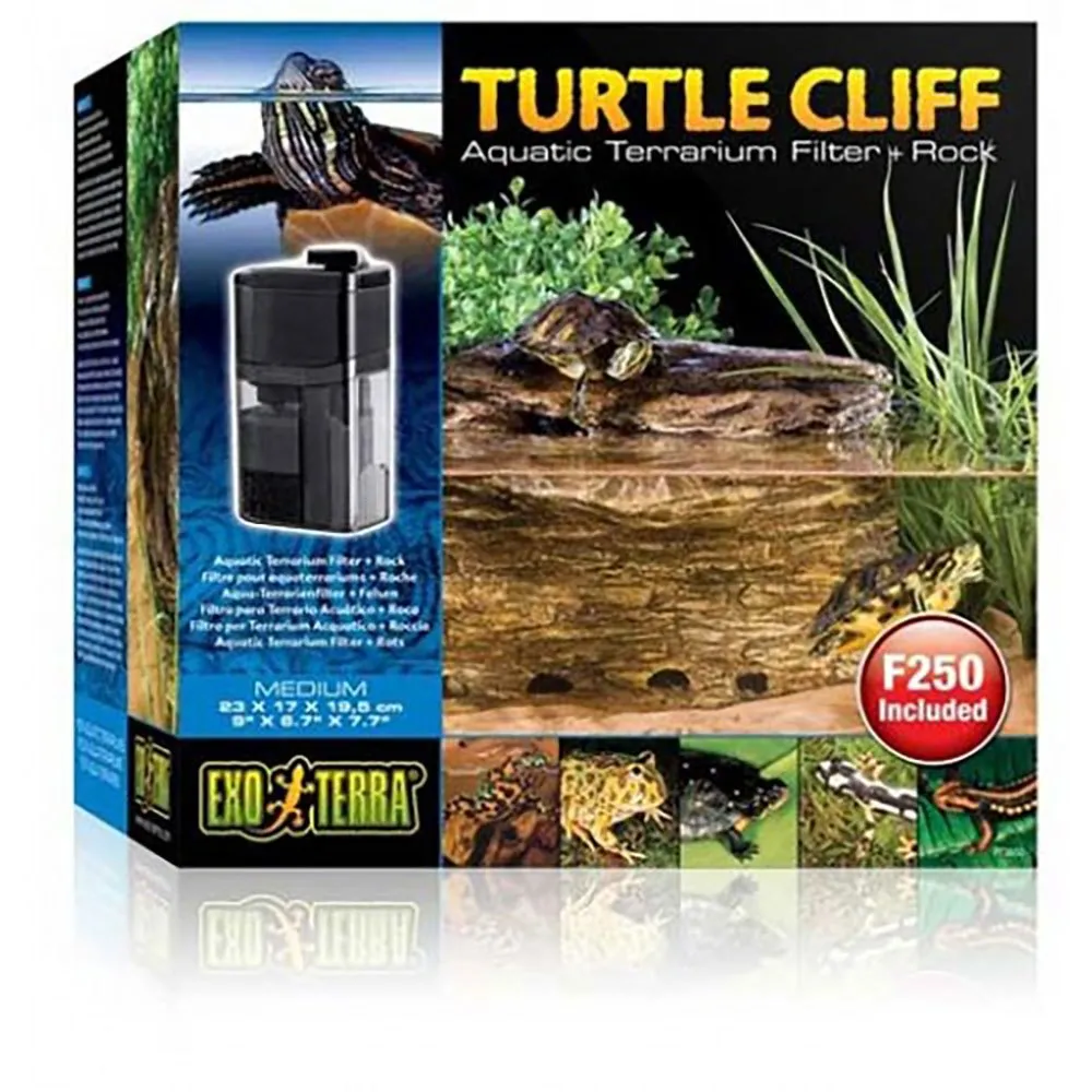 Exo Terra Turtle Cliff automatic terrarium filter & rock