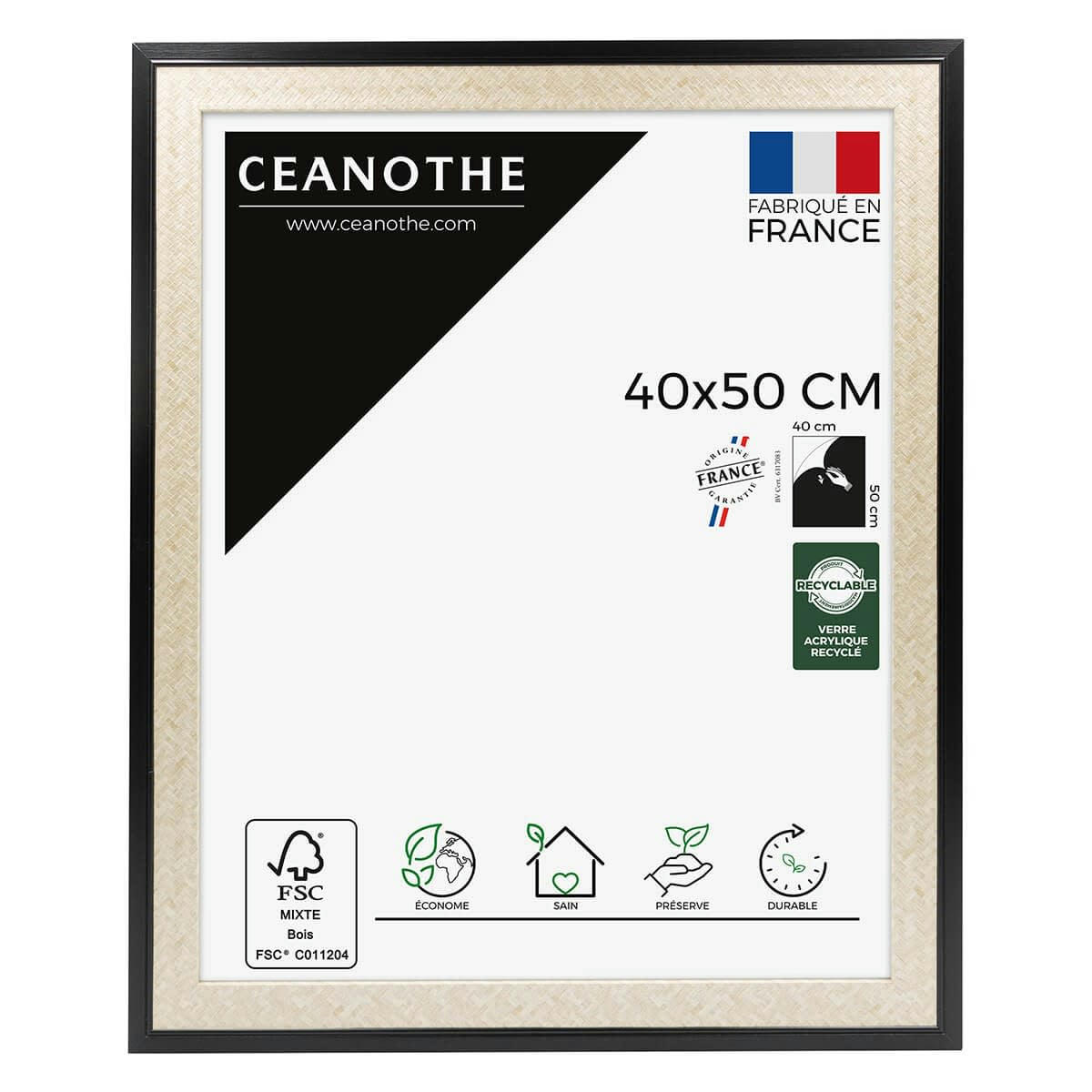 PALMA - Cadre photo noir 40x50 cm résine recyclée