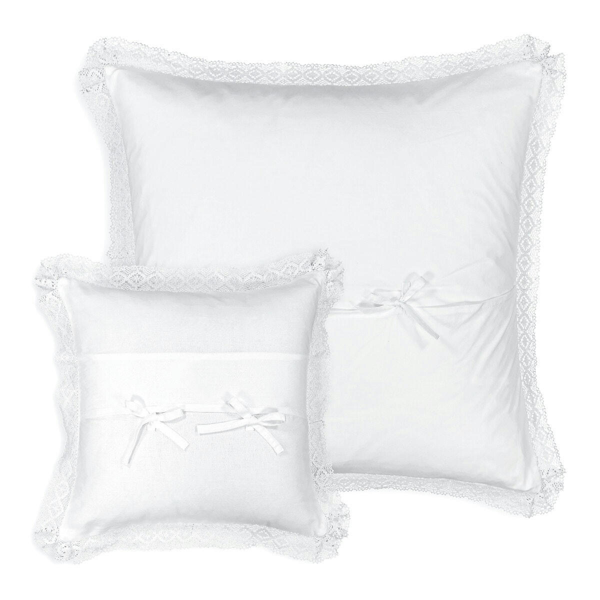 Housse de coussin coton brodé à volant, Oyena