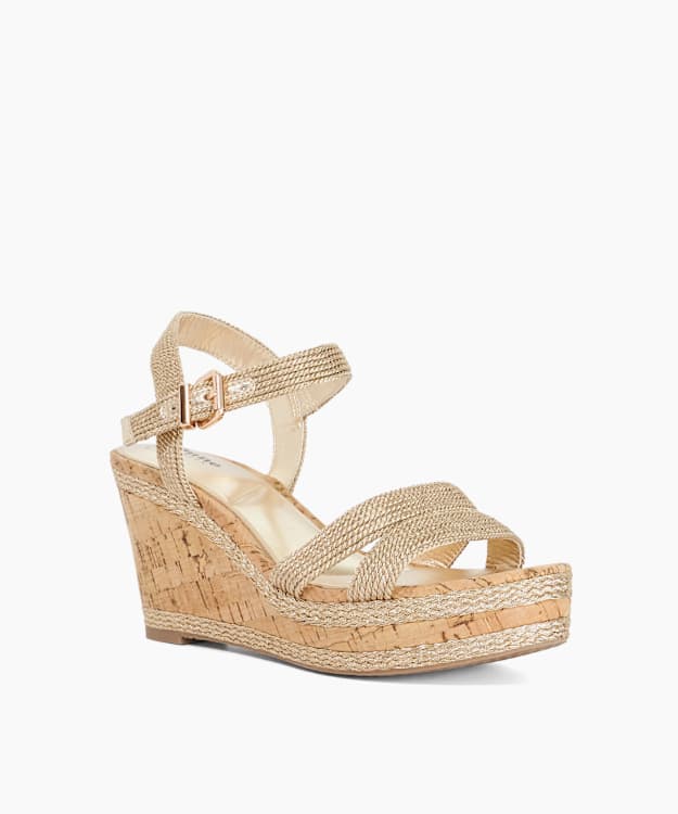 Kipling Gold - Cork Wedge Sandals