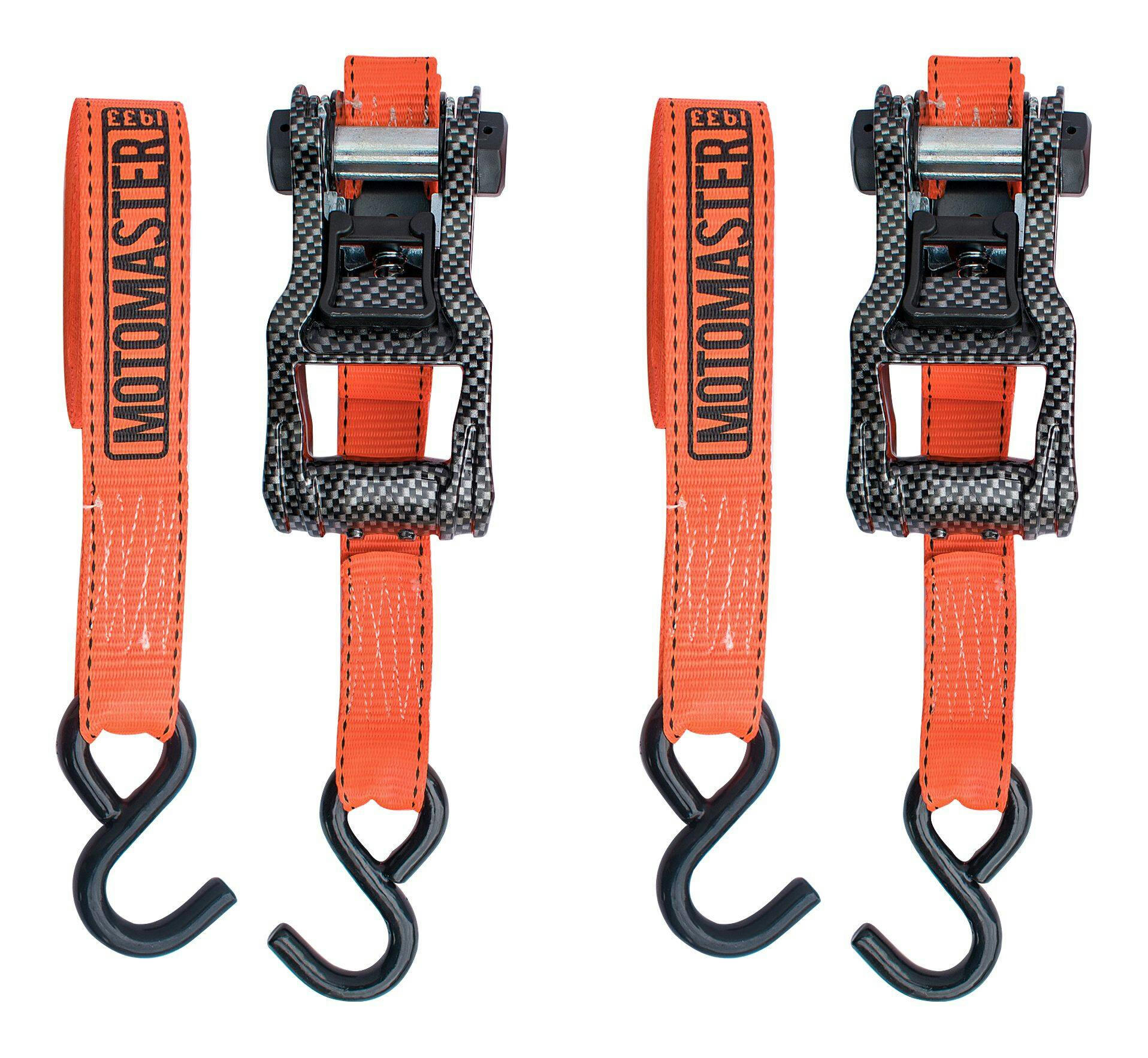MotoMaster 3,000-lb Heavy-Duty Ratchet Tie Down Strap, Weatherproof, 1.25-in x 14-ft, 2-pk