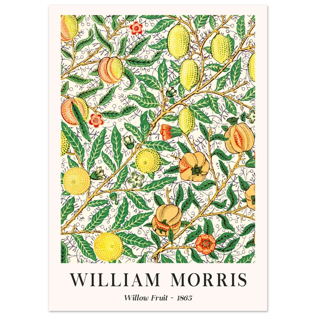 Artfulprints Poster William Morris - Willow fruit  - 50x70 cm - Groen