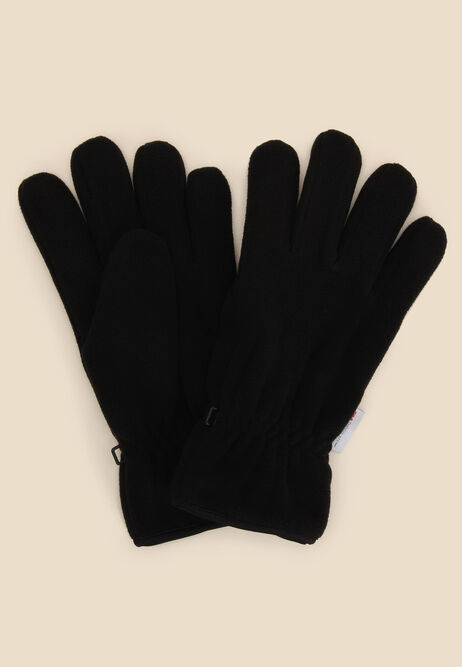 Mens Black Fleece Thinsulate Gloves